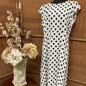 Loft Black and White Polka Dot Dress